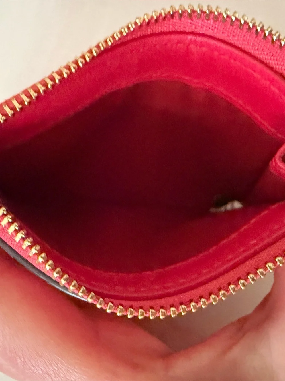 Furla Red Leather Zip Card Holder / Wallet